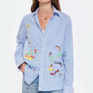 MIRA MIKATI Chemise Coton Bleu 14