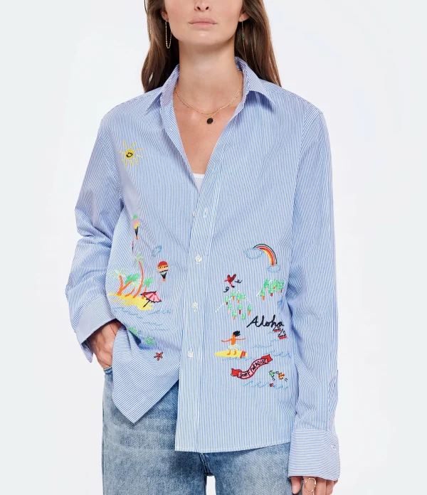 MIRA MIKATI Chemise Coton Bleu 5