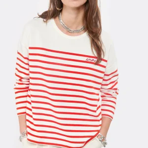 Maison Labiche Tee-shirt Cool Sailor Amore Coton Biologique Rouge Ivoire 11