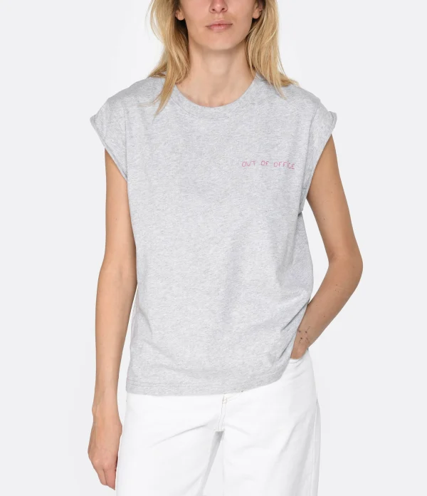 Maison Labiche Tee-shirt Sedaine Out Of Office Coton Bio Gris 4