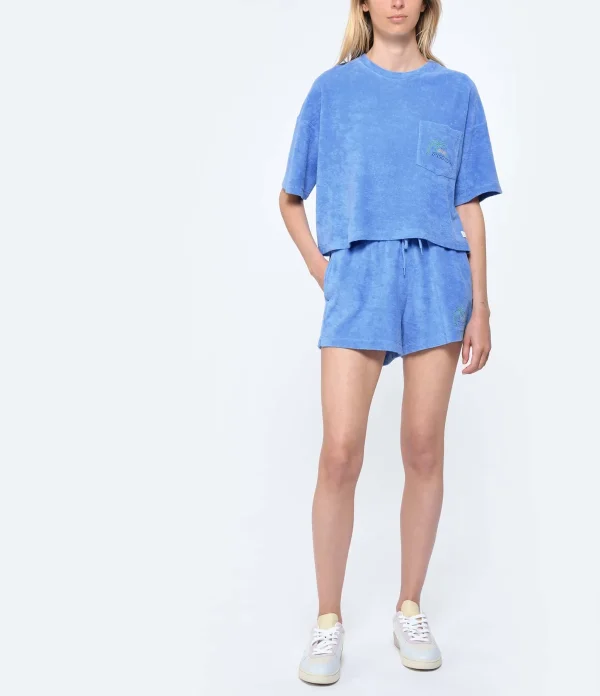 Maison Labiche Short Trousseau Mini Club Vacances Coton Bio Bleu 3