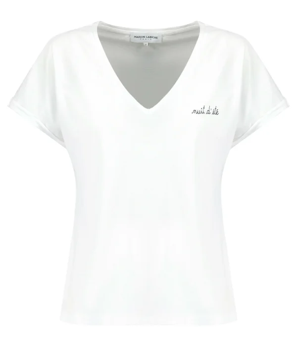 Maison Labiche Tee-shirt Chateau Nuit D’Ete Coton Bio Blanc 1