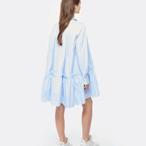 MARGAUX LONNBERG Robe Courte Arden Popeline De Coton Bleu 12