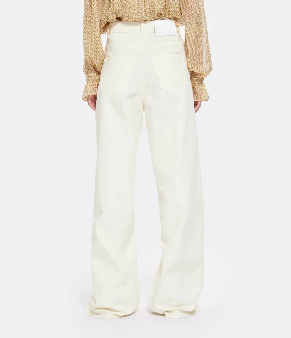 MARGAUX LONNBERG Pantalon Parker Denim Coton Écru 6