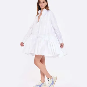 MARGAUX LONNBERG Robe Courte Arden Popeline De Coton Blanc 11