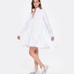 MARGAUX LONNBERG Robe Courte Arden Popeline De Coton Blanc 11