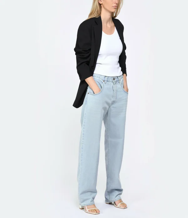 MARGAUX LONNBERG Pantalon Cooper Denim Coton Bleu Clair 4