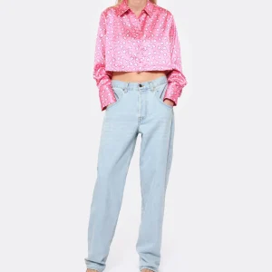 MARGAUX LONNBERG Pantalon Cooper Denim Coton Bleu Clair 24