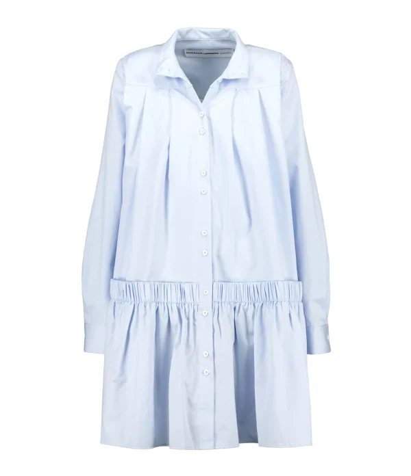 MARGAUX LONNBERG Robe Courte Arden Popeline De Coton Bleu 1