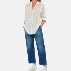 MM6 Maison Margiela Jean Taille Haute Bleu Foncé Délavé 23