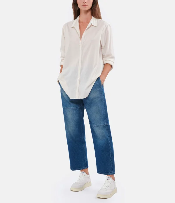 MM6 Maison Margiela Jean Taille Haute Bleu Foncé Délavé 8