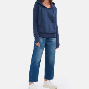 MM6 Maison Margiela Jean Taille Haute Bleu Foncé Délavé 25