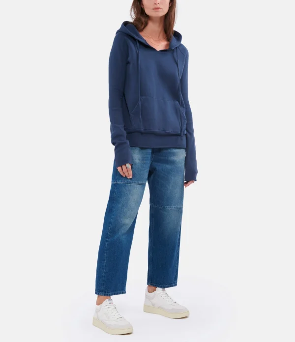 MM6 Maison Margiela Jean Taille Haute Bleu Foncé Délavé 9