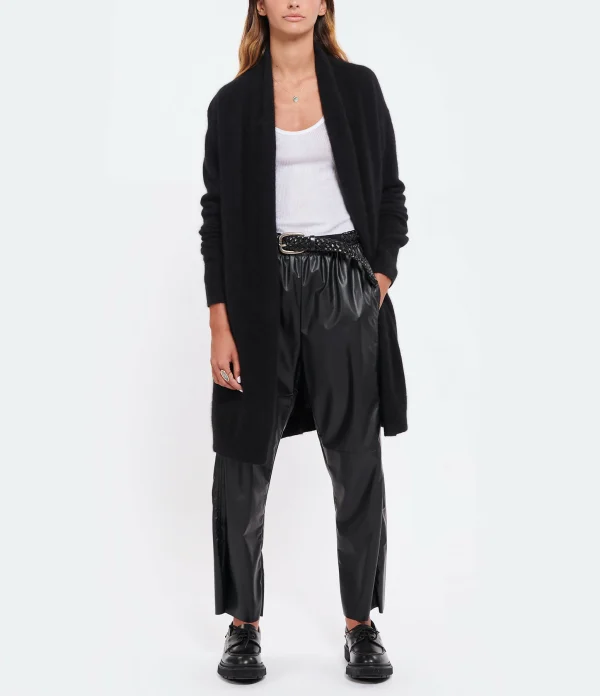 MM6 Maison Margiela Pantalon Droit Simili Cuir Noir 10