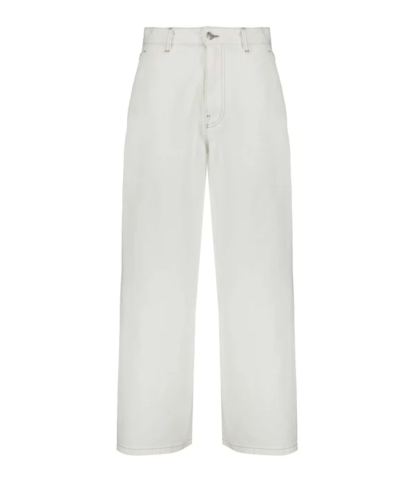 MM6 Maison Margiela Pantalon Droit Coton Blanc 1