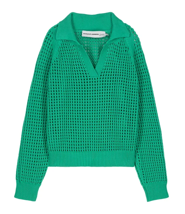 MARGAUX LONNBERG Pull Morris Coton Vert 1