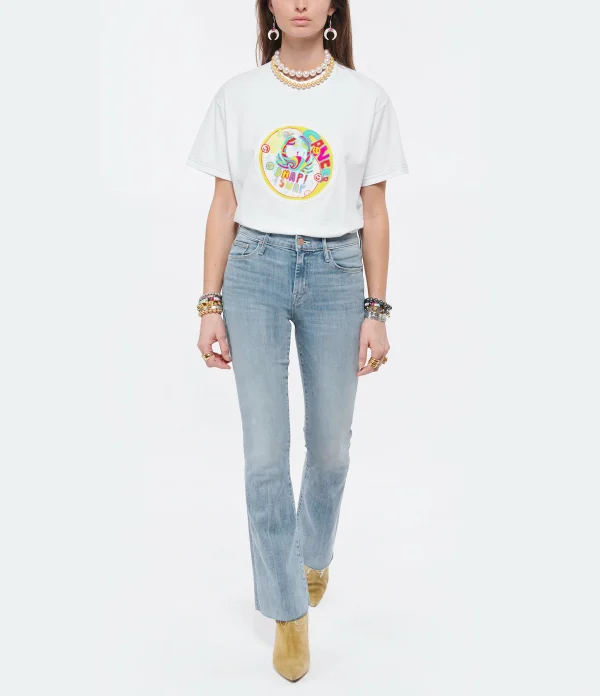 MOTHER Jean The Weekender Fray Denim Sweat Dreams 7