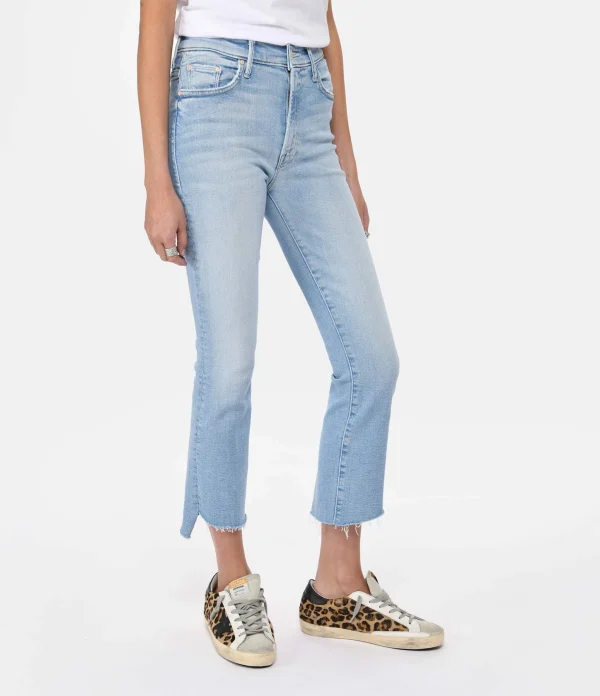 MOTHER Jean The Insider Crop Step Fray Denim Bleu Limited 5