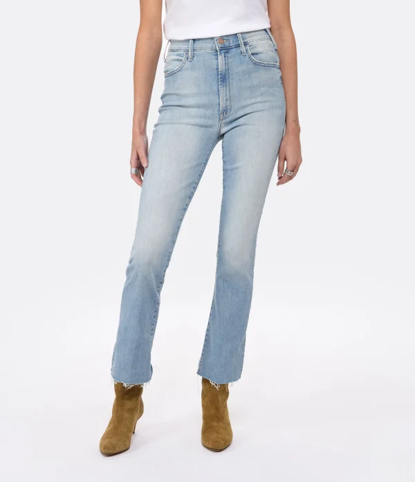 MOTHER Jean The Hustler Ankle Fray Denim Bleu Crossroads 5