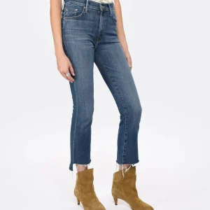 MOTHER Jean Insider Crop Step Fray Jean Denim Bleu Girl Crush 13