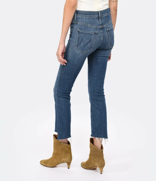 MOTHER Jean Insider Crop Step Fray Jean Denim Bleu Girl Crush 6