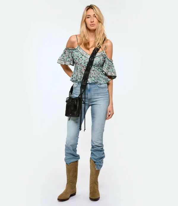 MOTHER Jean The Hustler Ankle Fray Denim Bleu Crossroads 7