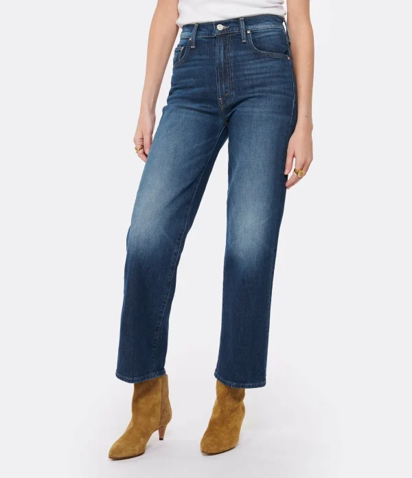 MOTHER Jean The Rambler Zip Ankle Superior Denim Bleu Let’S Wine About It 3