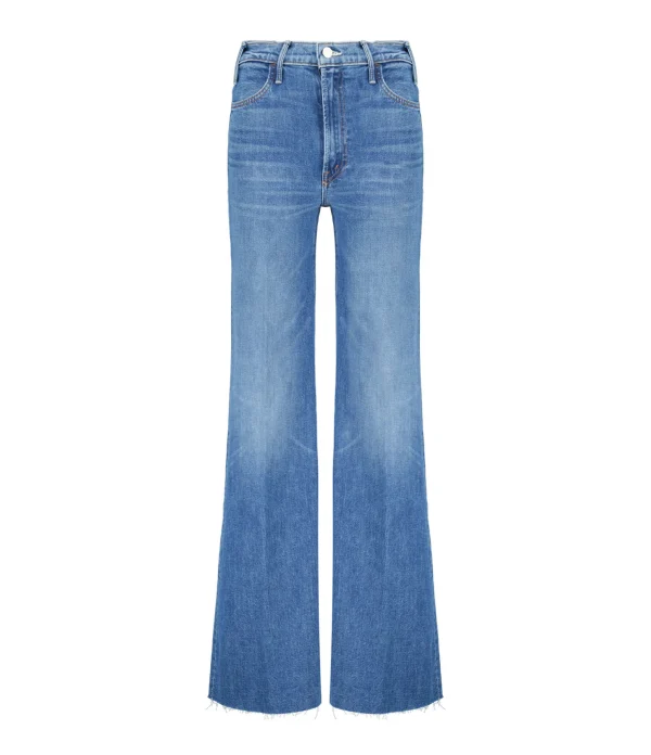 MOTHER Jean The Hustler Roller Heel Fray Superior Denim Bleu Perfect Drug 1