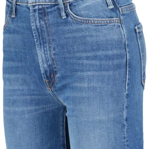 MOTHER Jean The Hustler Roller Heel Fray Superior Denim Bleu Perfect Drug 11