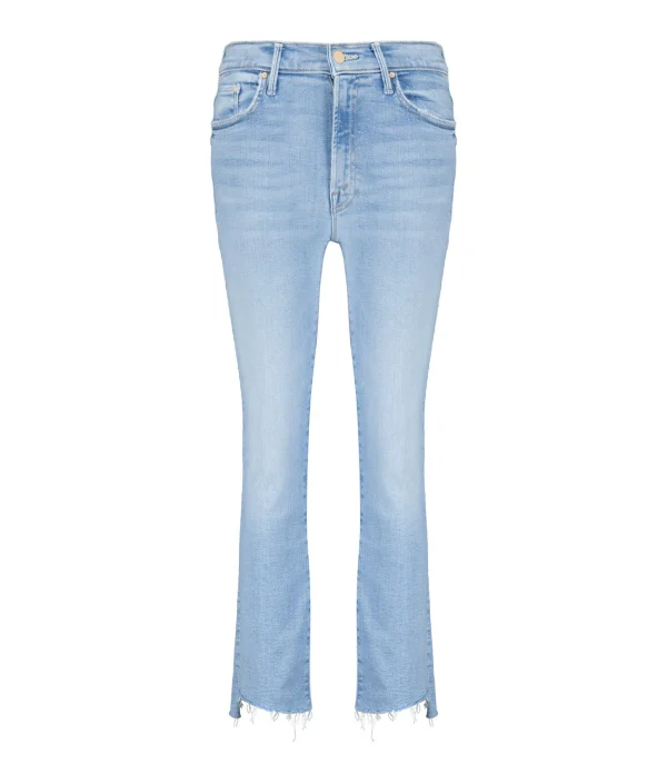 MOTHER Jean The Insider Crop Step Fray Denim Bleu Limited 1