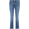 MOTHER Jean Insider Crop Step Fray Jean Denim Bleu Girl Crush 20