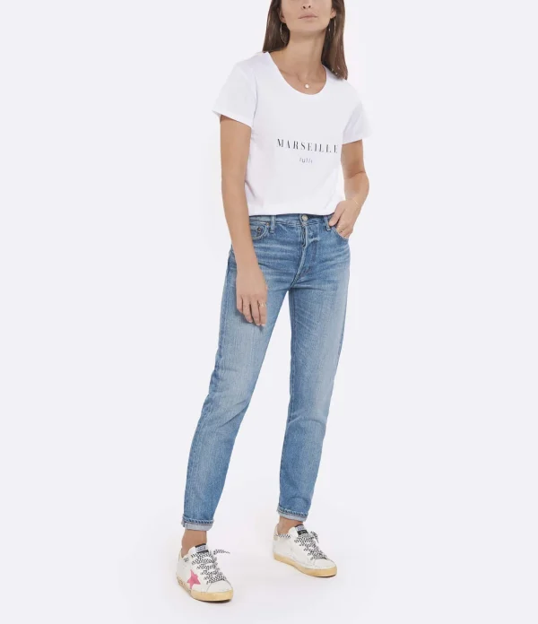 MOUSSY VINTAGE Jean Evans Tapered Denim Bleu 4