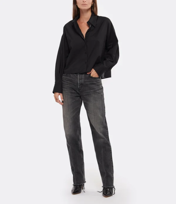 MOUSSY VINTAGE Jean Ashleys Wide Straight Denim Noir 11