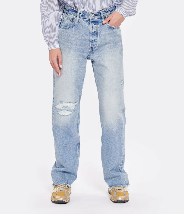 MOUSSY VINTAGE Jean MV Brighton Wide Straight Denim Bleu Clair 5