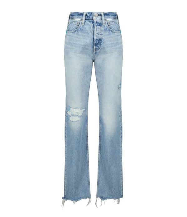 MOUSSY VINTAGE Jean MV Brighton Wide Straight Denim Bleu Clair 1