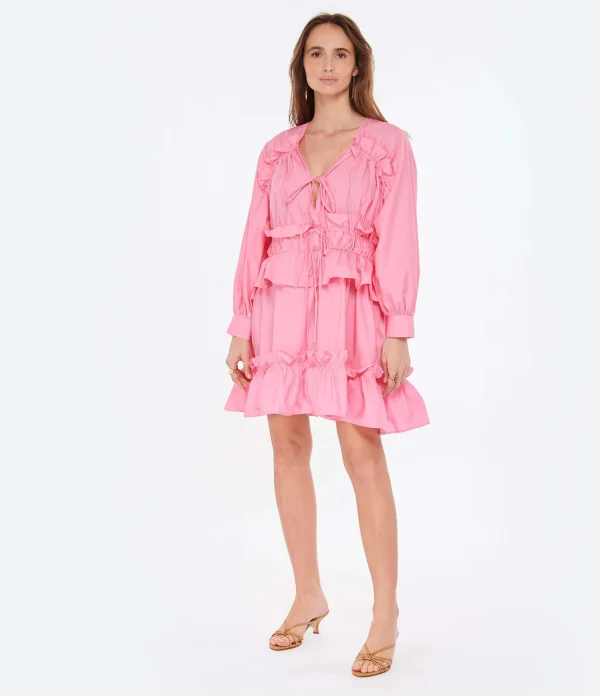 MSGM Robe Coton Rose 4