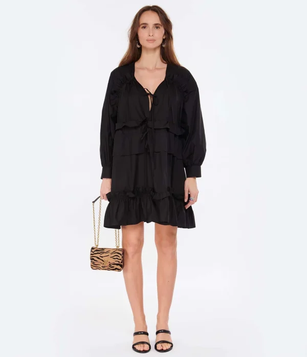 MSGM Robe Coton Noir 4