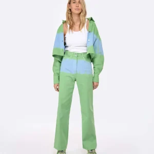 MSGM Pantalon Coton Vert 11