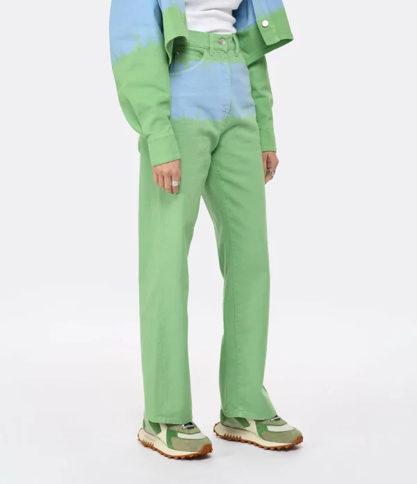 MSGM Pantalon Coton Vert 5