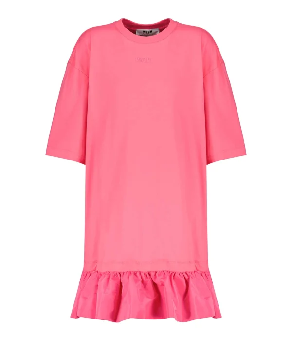 MSGM Robe Coton Fuschia 1