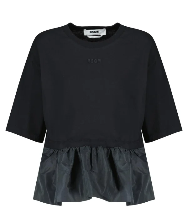 MSGM Tee-shirt Coton Noir 1