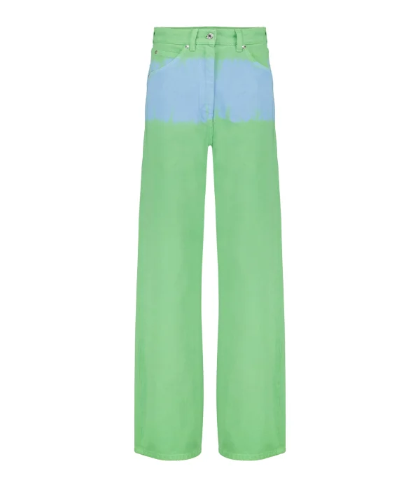 MSGM Pantalon Coton Vert 1