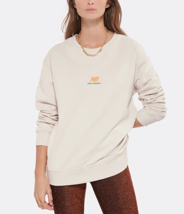 New Balance Sweatshirt NB Athletics Kim Van Vuuren Crew Coton Moonbeam 5