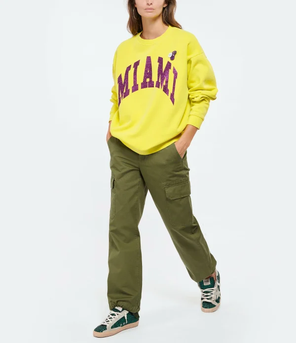 NEWTONE Sweatshirt Roller City Coton Jaune Sun 4