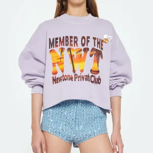 NEWTONE Sweatshirt Porter Sunset Coton Lilas 8