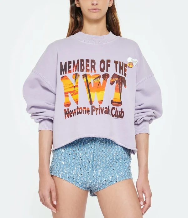 NEWTONE Sweatshirt Porter Sunset Coton Lilas 3