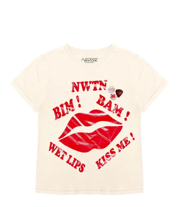 NEWTONE Tee-shirt Starlight Wet Lips Coton Naturel 1