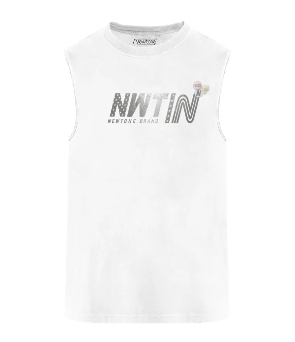 NEWTONE Tee-shirt Biker Official Coton Dirty White 1