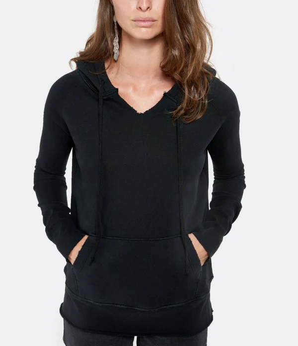 NILI LOTAN Sweatshirt Janie Coton Noir Délavé 4