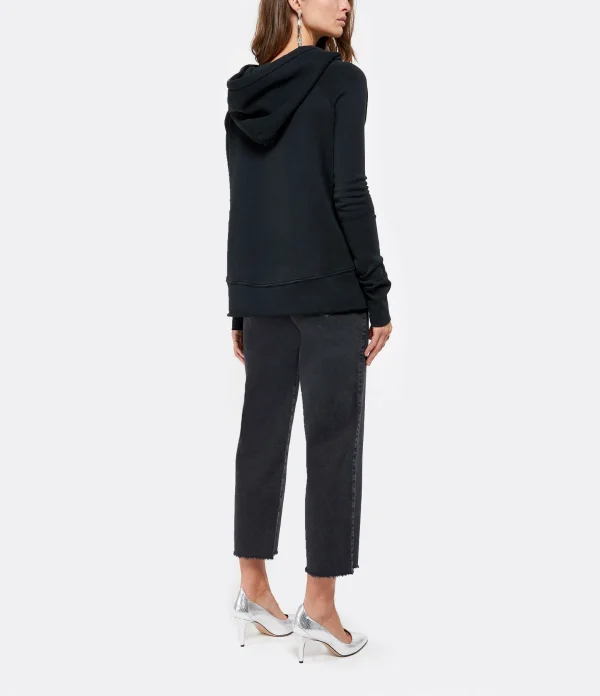 NILI LOTAN Sweatshirt Janie Coton Noir Délavé 7